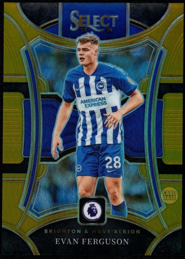 2023–24 Panini Select Premier League Mezzanine Gold Prizm Card 123 Evan Ferguson 6/10