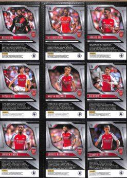 Arsenal 2024-25 Panini Prizm Premier League team set page 1 showing player base cards