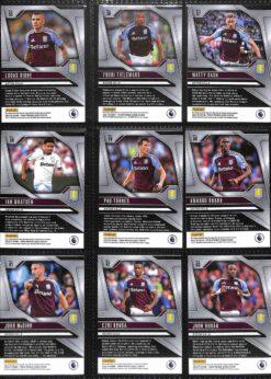 Aston Villa 2024-25 Panini Prizm Premier League team set page 1 showing player base cards