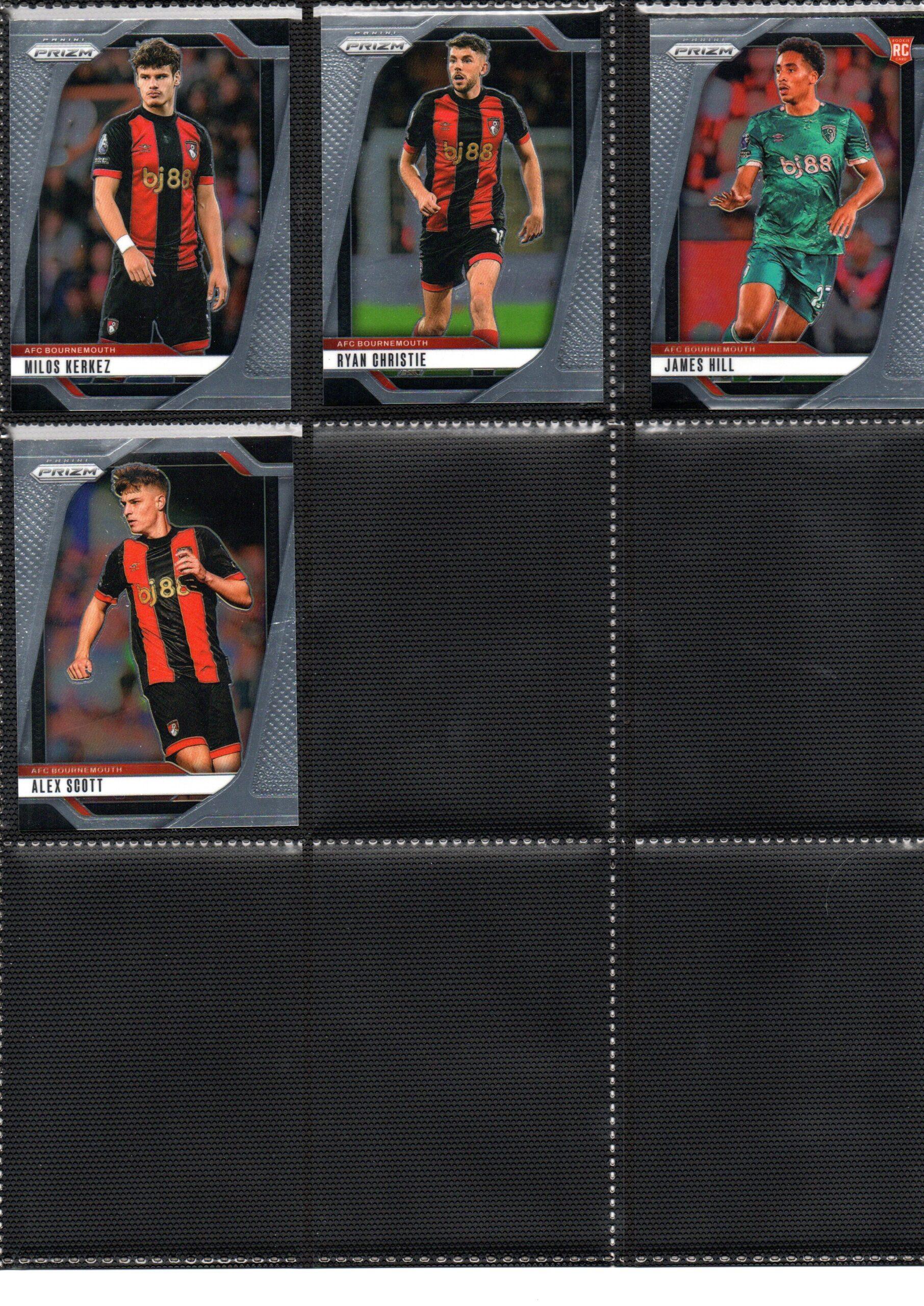 2024-25 EPL Panini Prizm Bournemouth trading cards page 2 front view
