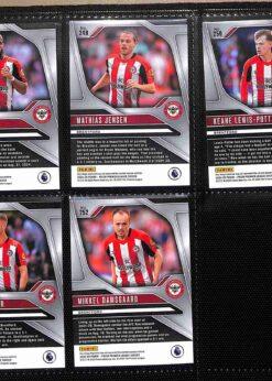 Brentford 2024-25 Panini Prizm Premier League team set page 2 showing player base cards