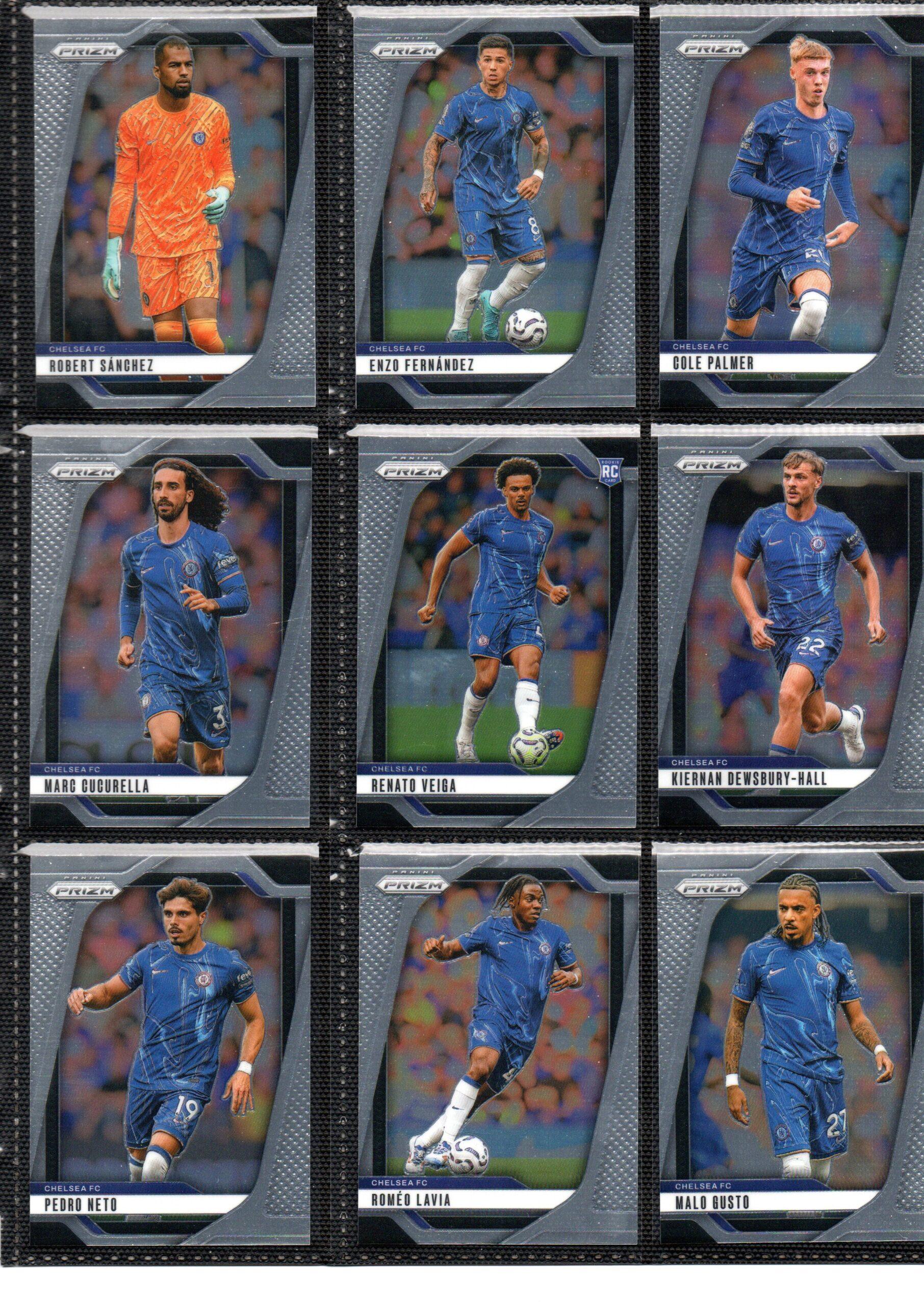 2024-25 EPL Panini Prizm Chelsea trading cards page 2 front view