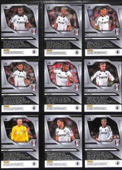 Fulham 2024-25 Panini Prizm Premier League team set page 1 showing player base cards