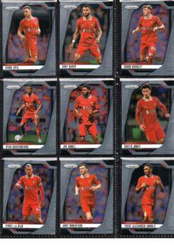 2024-25 EPL Panini Prizm Liverpool trading cards page 1 front view