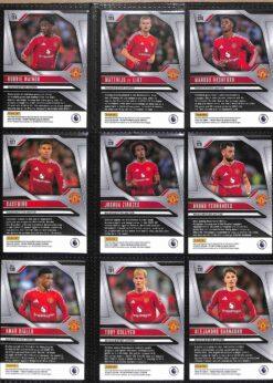 Manchester United 2024-25 Panini Prizm Premier League team set page 1 showing player base cards