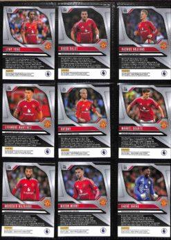 Manchester United 2024-25 Panini Prizm Premier League team set page 2 showing player base cards
