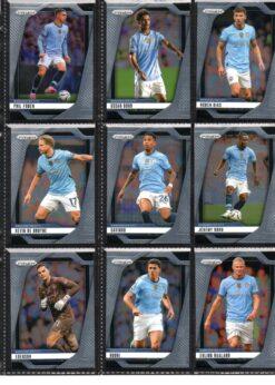 2024-25 EPL Panini Prizm Manchester City trading cards page 2 front view