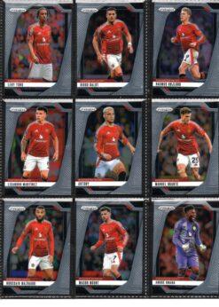 2024-25 EPL Panini Prizm Manchester United trading cards page 1 front view