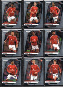 2024-25 EPL Panini Prizm Manchester United trading cards page 2 front view