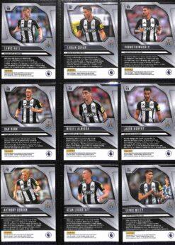 Newcastle United 2024-25 Panini Prizm Premier League team set page 1 showing player base cards