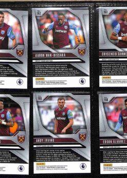 West Ham United 2024-25 Panini Prizm Premier League team set page 2 showing player base cards