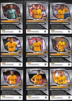 Wolverhampton Wanderers 2024-25 Panini Prizm Premier League team set page 1 showing player base cards