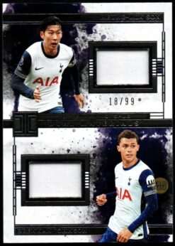 2024-25 Panini Impeccable Dual Materials Card DU-HMB Heung-Min Son Brennan Johnson Patch 18/99