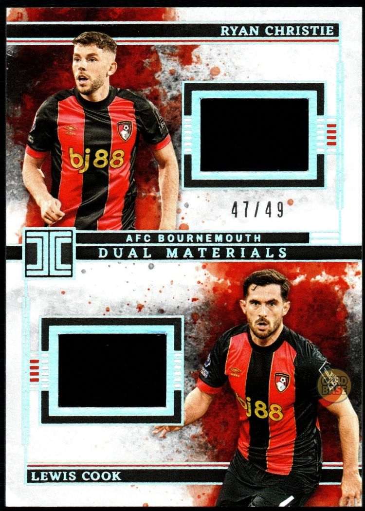 2024-25 Panini Impeccable Premier League Dual Patch Card DU-RL Ryan Christie and Lewis Cook 47/49