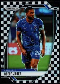 2024-25 Panini Prizm Premier League Black and White Checker Card 98 Reece James