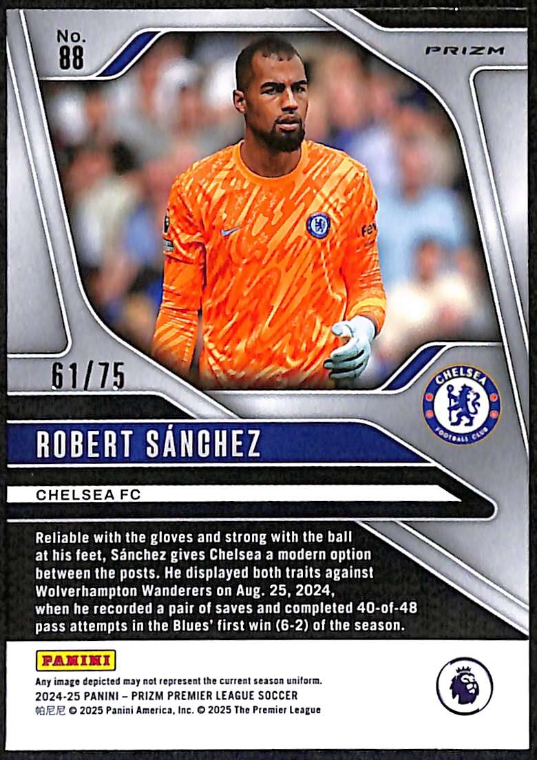 2024-25 Panini Prizm Premier League Blue Ice Card 88 Robert Sanchez 61/75 - Image 2