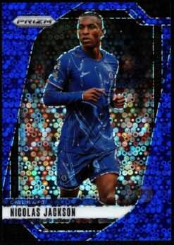 2024-25 Panini Prizm Premier League Blue Breakaway Card 99 Nicolas Jackson 11/99