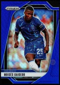 2024-25 Panini Prizm Premier League Blue Prizm Card 102 Moises Caicedo 164/299