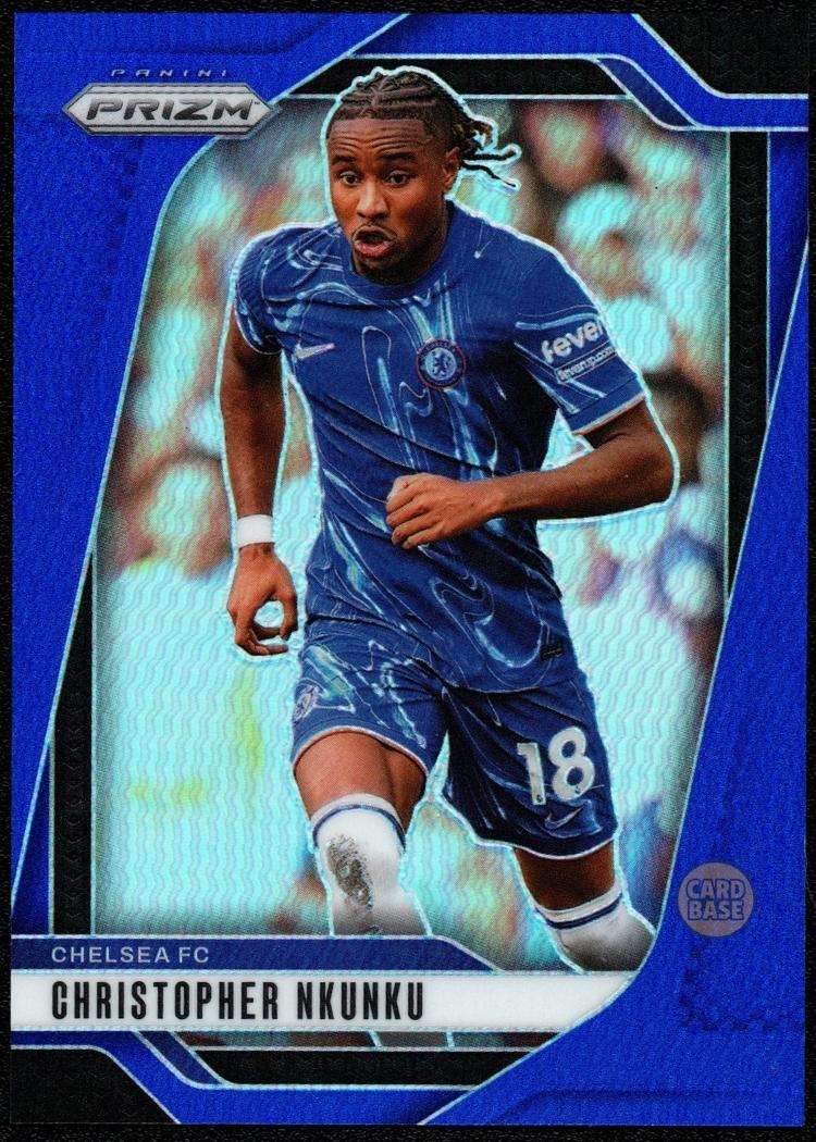 2024-25 Panini Prizm Premier League Blue Prizm Card 105 Christopher Nkunku 238/299
