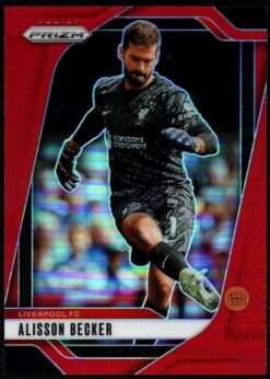 2024-25 Panini Prizm Premier League Red Prizm Card 43 Alisson Becker 27/199