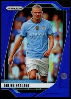 2024-25 Panini Prizm Premier League Blue Prizm Card 9 Erling Haaland 276/299