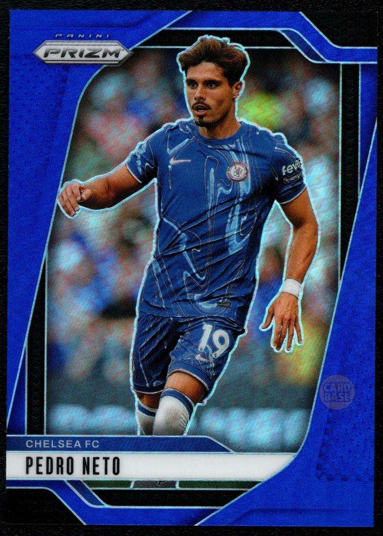 2024-25 Panini Prizm Premier League Blue Prizm Card 94 Pedro Neto 45/299