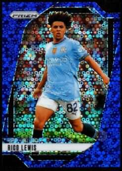 2024-25 Panini Prizm Premier League Blue Breakaway Card 10 Rico Lewis 42/99