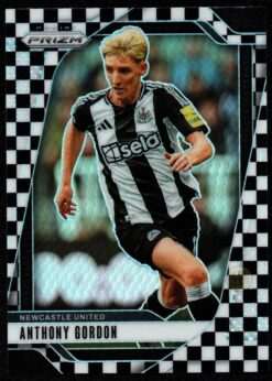 2024-25 Panini Prizm Premier League Black and White Checker Card 112 Anthony Gordon