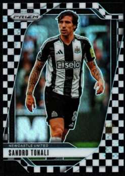 2024-25 Panini Prizm Premier League Black and White Checker Card 117 Sandro Tonali