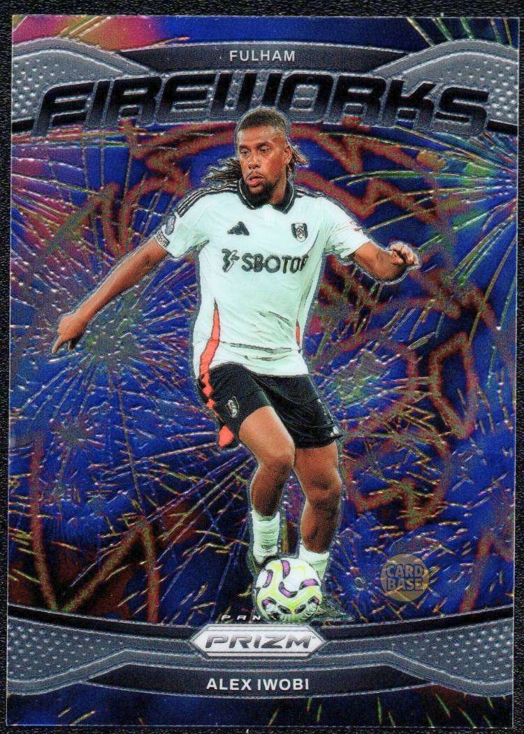 2024-25 Panini Prizm Premier League Fireworks Insert Card 13 Alex Iwobi