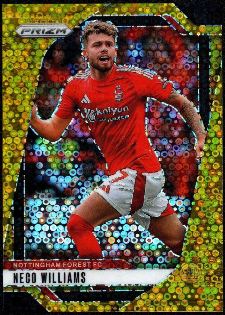 2024-25 Panini Prizm EPL Gold Breakaway Card 254 Neco Williams 8/10