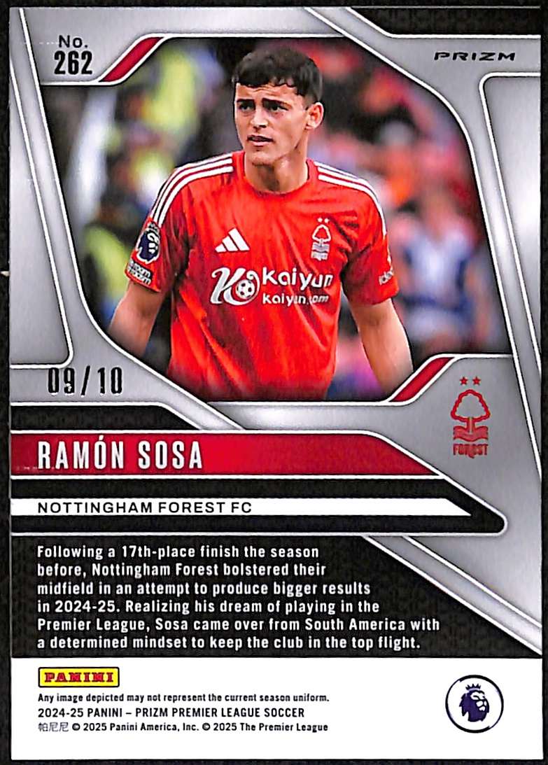 2024-25 Panini Prizm EPL Gold Breakaway Card 262 Ramon Sosa 9/10 - Image 2