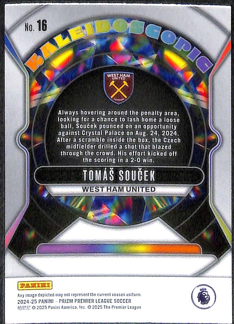 2024-25 Panini Prizm Premier League Kaleidoscopic Insert Card 16 Tomas Soucek - Image 2