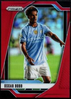 2024-25 Panini Prizm Premier League Red Prizm Card 2 Oscar Bobb 91/299