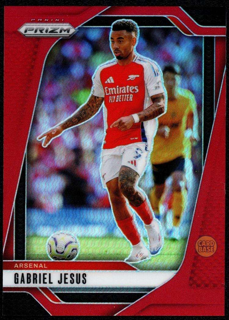 2024-25 Panini Prizm Premier League Red Prizm Card 29 Gabriel Jesus 146/199