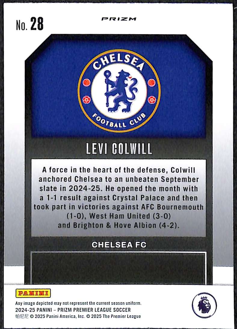 2024-25 Panini Prizm Premier League Emergent SILVER Insert Card 28 Levi Colwill - Image 2