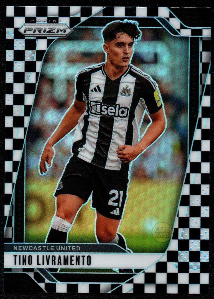 2024-25 Panini Prizm Premier League Black and White Checker Card 119 Tino Livramento