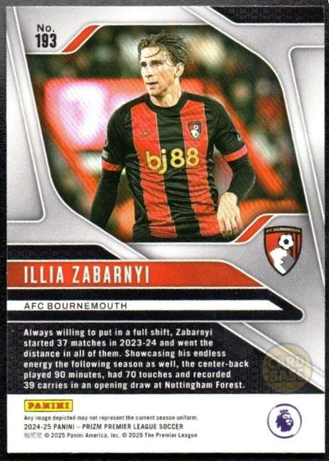 Illia Zabarnyi #193 - AFC Bournemouth FC 2024-25 Panini Prizm Base Card - Image 2