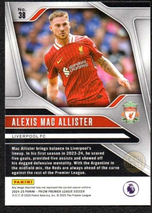 Alexis Mac Allister #38 - Liverpool FC 2024-25 Panini Prizm Base Card - Image 2