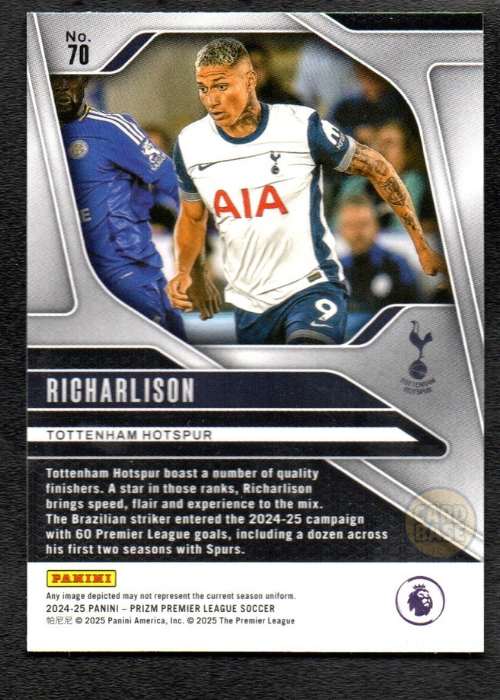 Richarlison #70 - Tottenham Hotspur Panini Prizm Base Card 2024-25 - Image 2