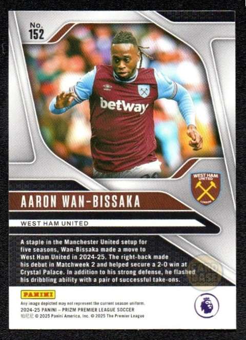 Aaron Wan-Bissaka #152 - West Ham United Panini Prizm Base Card 2024-25 - Image 2