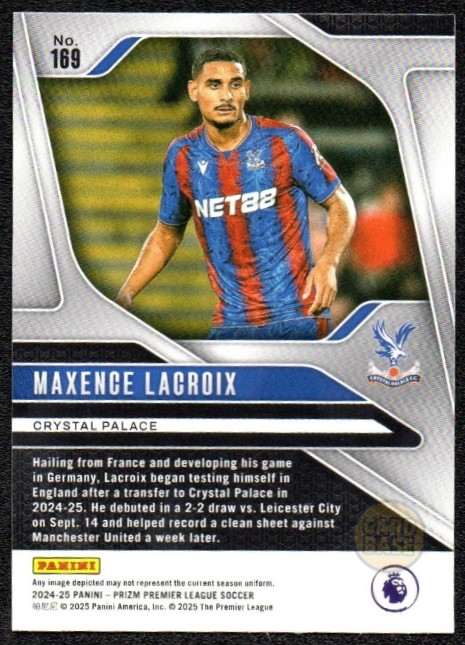 Maxence Lacroix #169 - Crystal Palace FC 2024-25 Panini Prizm Base Card - Image 2