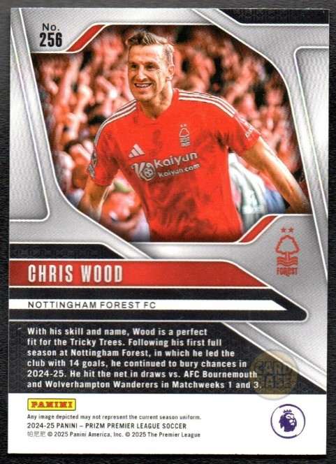 Chris Wood #256 - Nottingham Forest FC 2024-25 Panini Prizm Base Card - Image 2