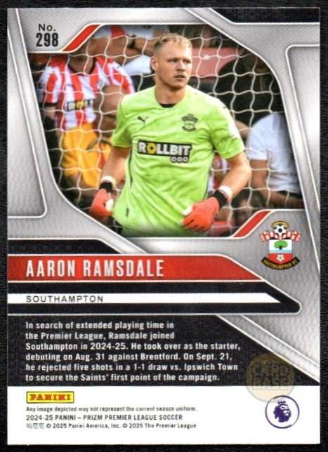 Aaron Ramsdale #298 - Southampton 2024-25 Panini Prizm Base Card - Image 2