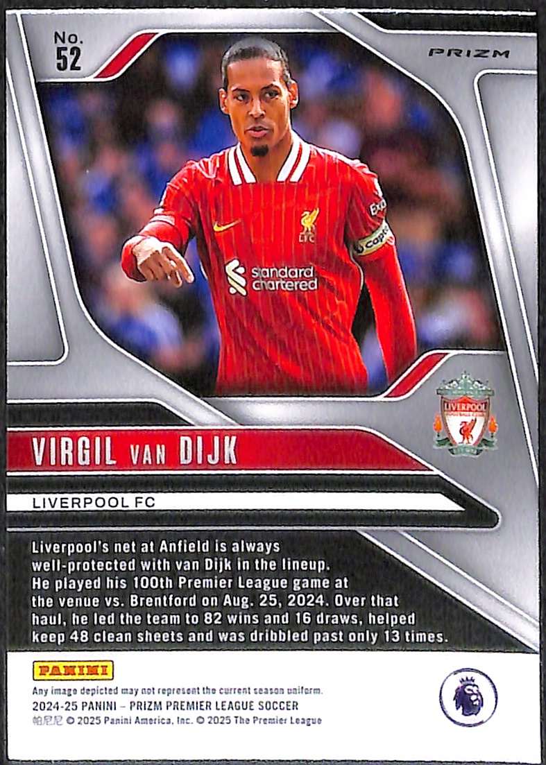 2024-25 Panini Prizm Premier League Mojo Card 52 Virgil van Dijk - Image 2