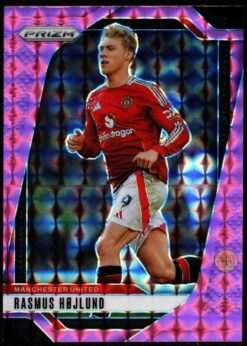 2024-25 Panini Prizm Premier League Pink Mosaic Card 135 Rasmus Hojlund