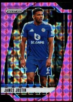 2024-25 Panini Prizm Premier League Pink Mosaic Card 267 James Justin
