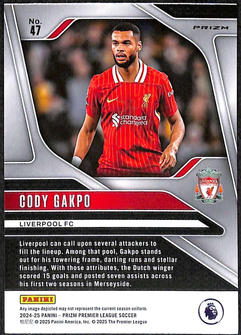 2024-25 Panini Prizm Premier League Pink Mosaic Card 47 Cody Gakpo - Image 2