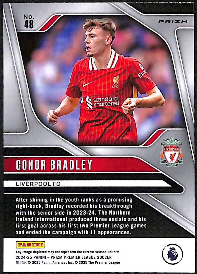 2024-25 Panini Prizm Premier League Pink Mosaic Card 48 Conor Bradley - Image 2