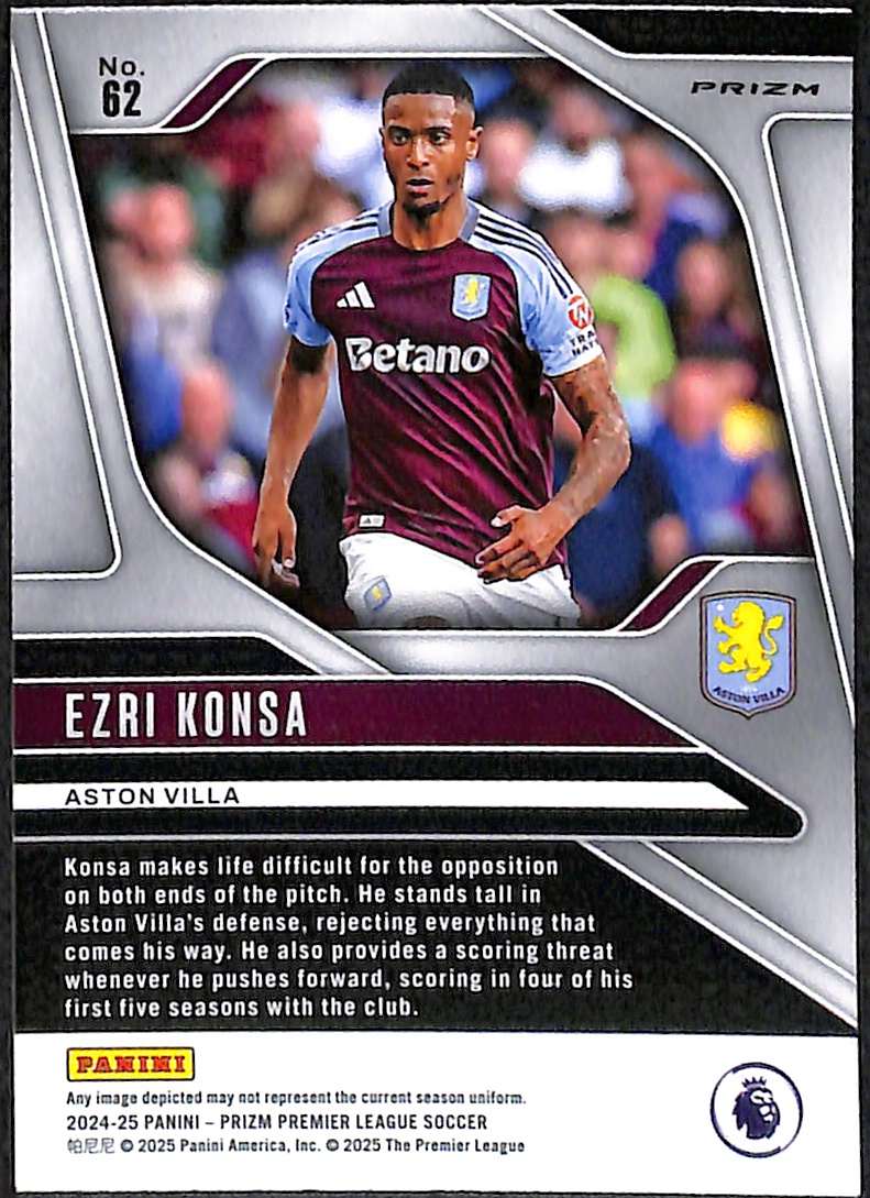 2024-25 Panini Prizm Premier League Pink Mosaic Card 562 Ezri Konsa - Image 2